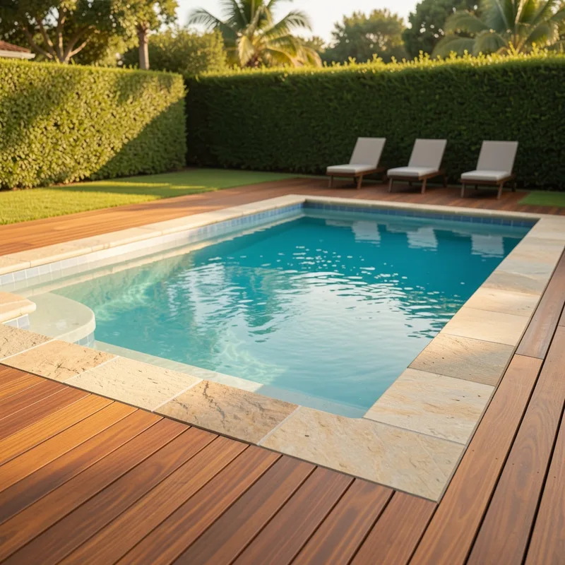 Terrasse en bois autour d'une piscine : le guide pratique